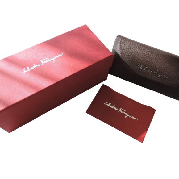 Salvatore Ferragamo Tortoise Shell Framed Sunglasses With Case - Picture 7 of 8